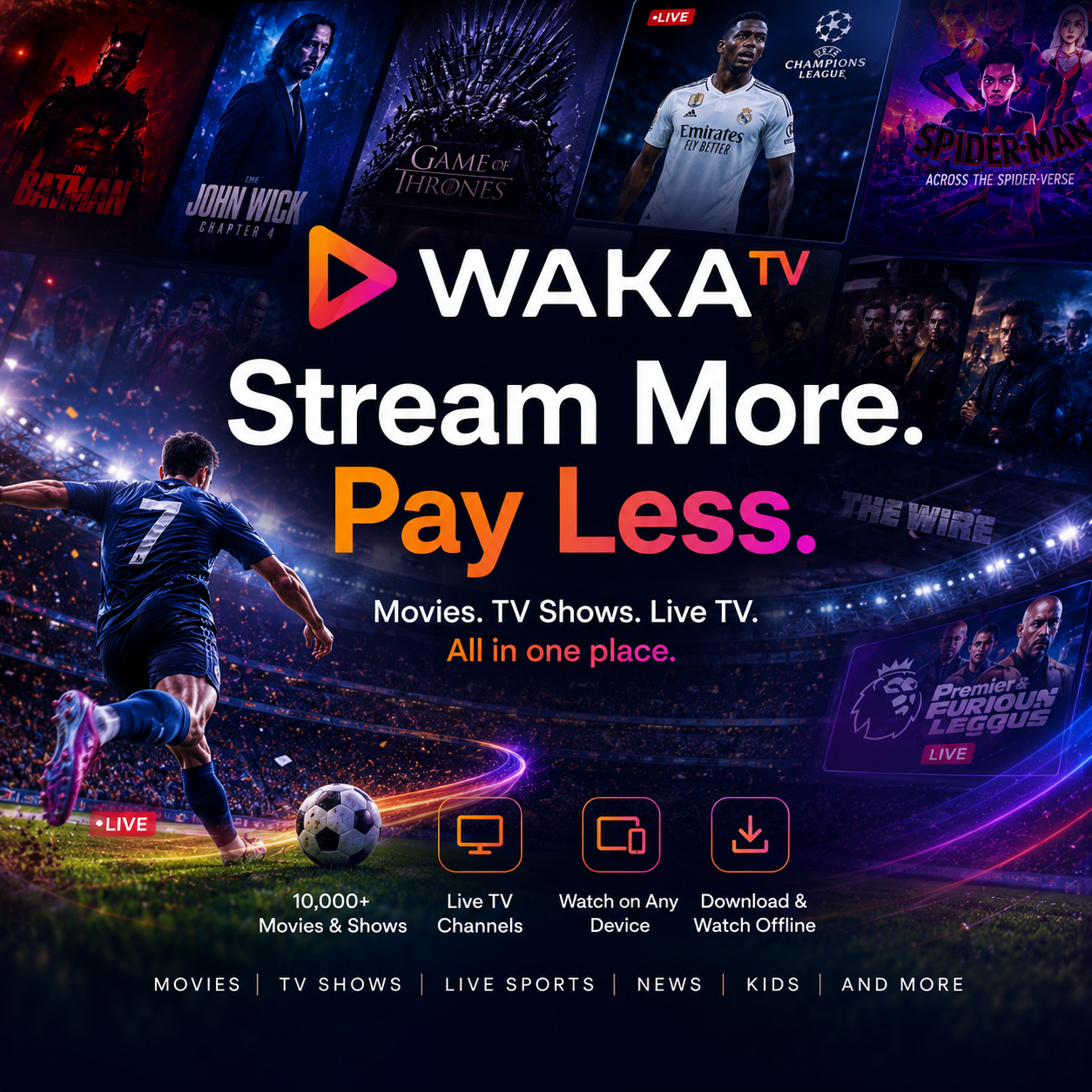 Waka TV-IPTV Subscription: Unlimited Entertainment